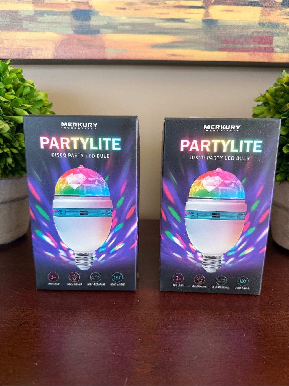 MERKURY INNOVATIONS 🪩DISCO PARTY🪩 LED SELF-ROTATING MULTI LIGHT BULBS 🌟BNIB🌟 - Picture 2 of 16
